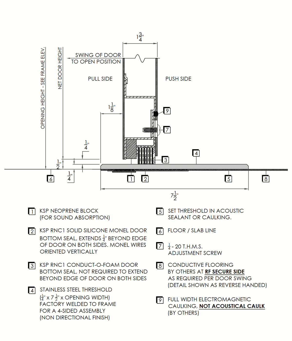 RF Door Model RFI40STC45 KriegerShield PreEngineered for Radio